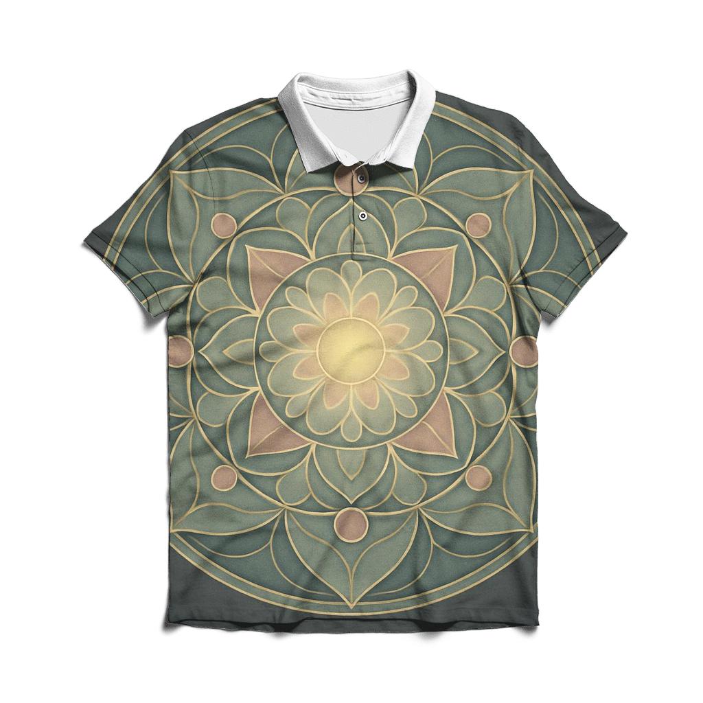 Mandala Of Listening Silence premium cotton polo shirts