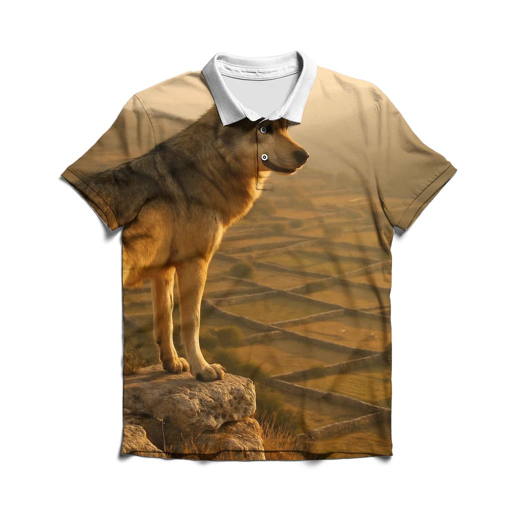 Shepherds Perch Wolf Above Pasture classic pique polos