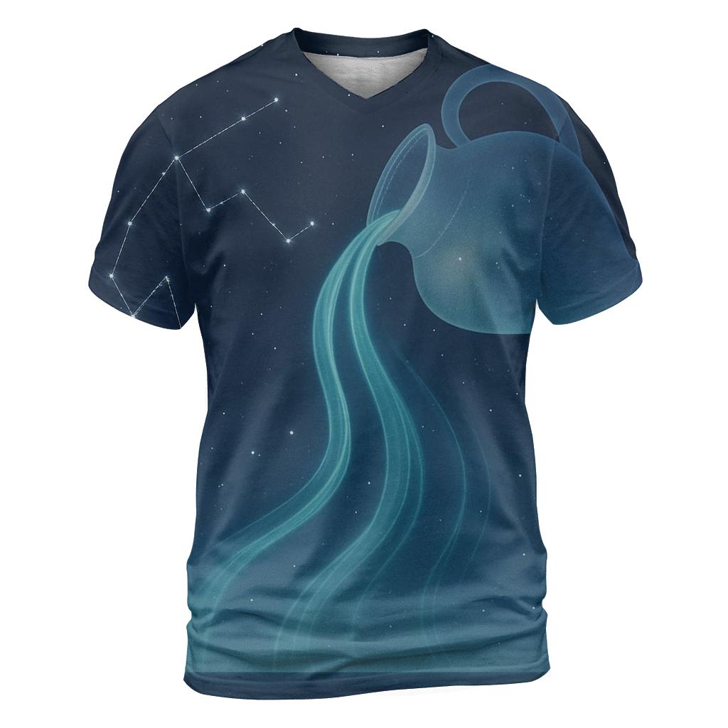 Luminous Aquarius Star Cascade trendy printed shirt styles