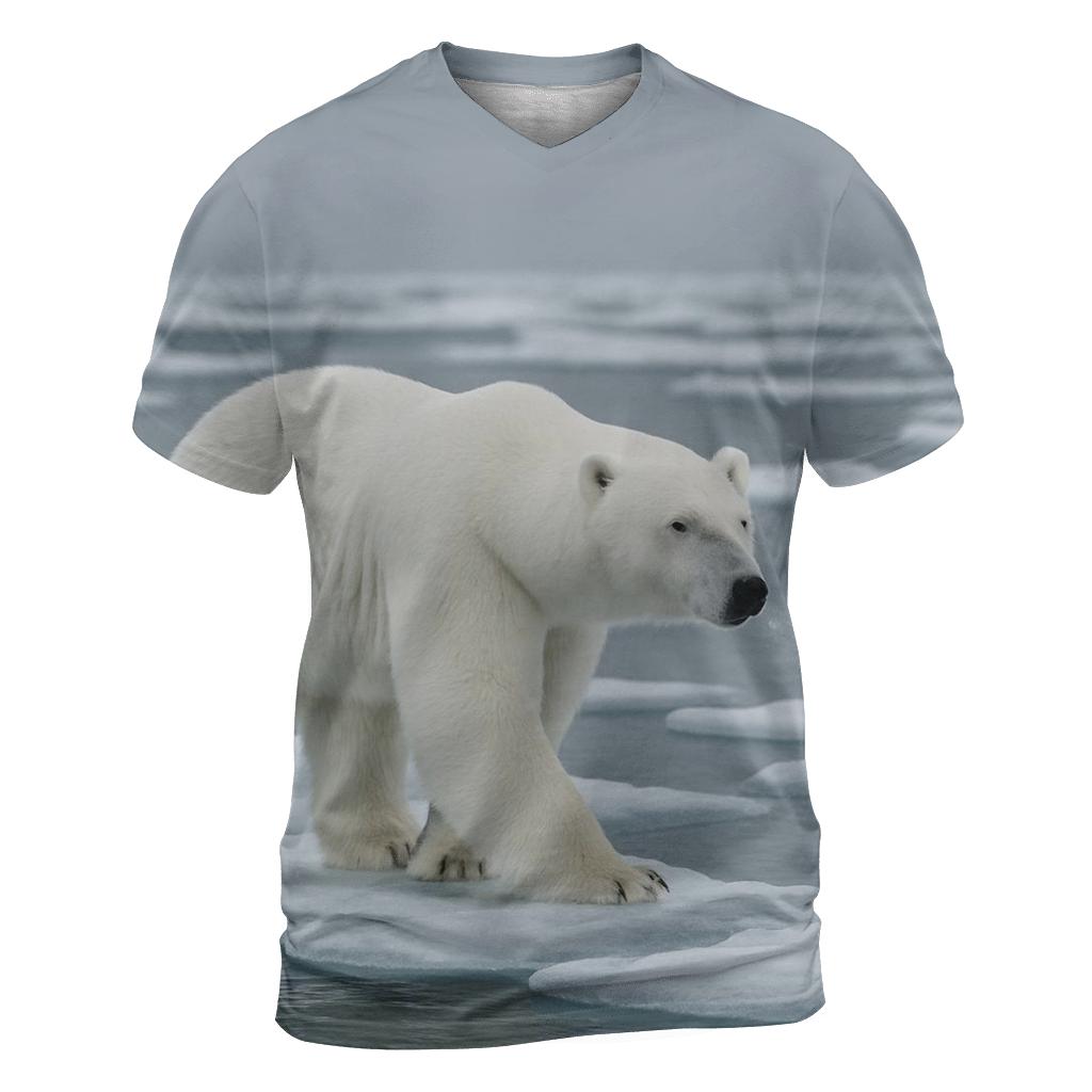 Polar Bear Crossing Drift Ice custom all-over print shirts