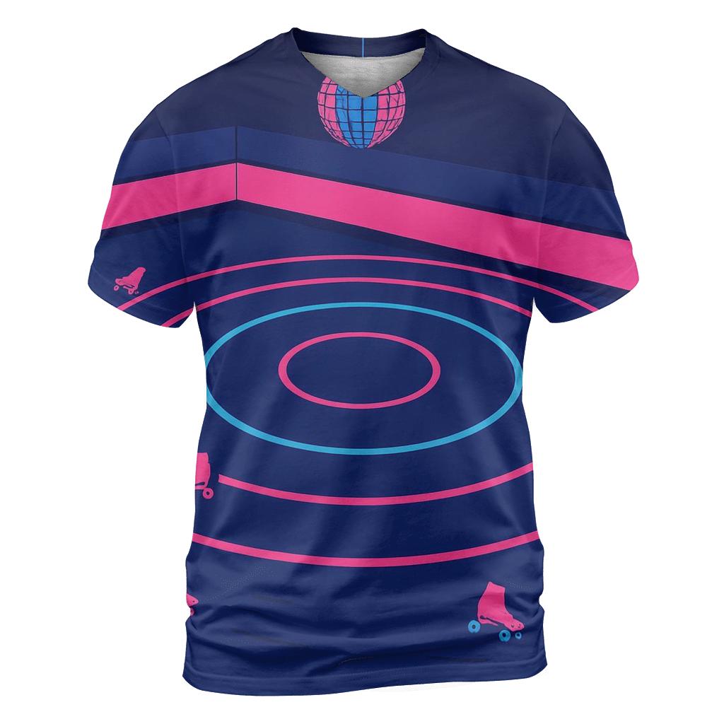 Neon Roller Rink Swirl designer pattern shirts