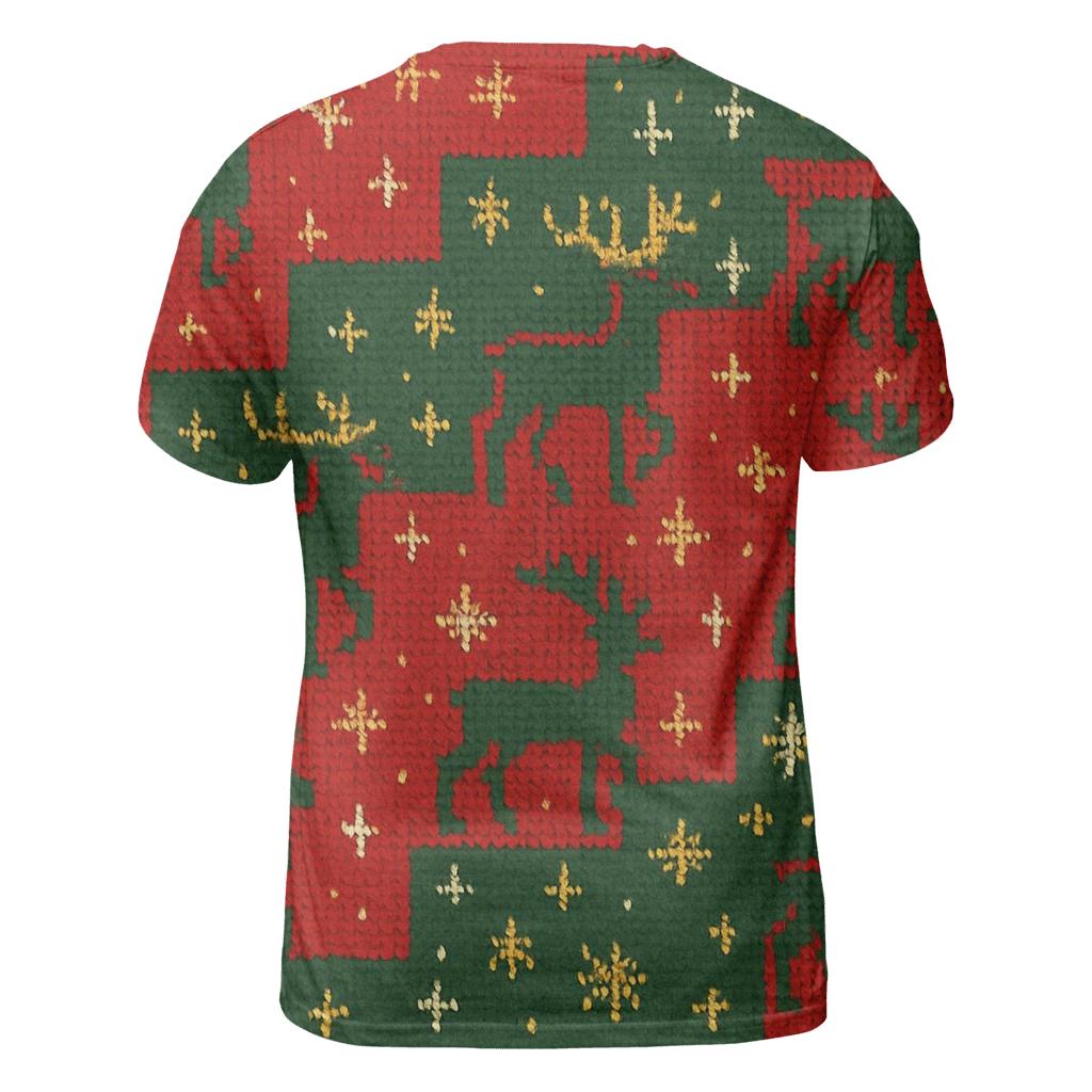 Tinsel Reindeer Staircase Design artistic all-over print tops