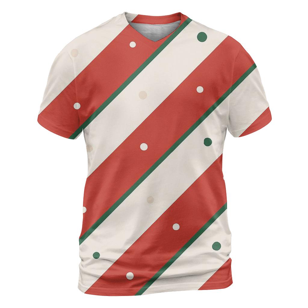Candy Cane Rhythm Stripes trendy printed shirt styles