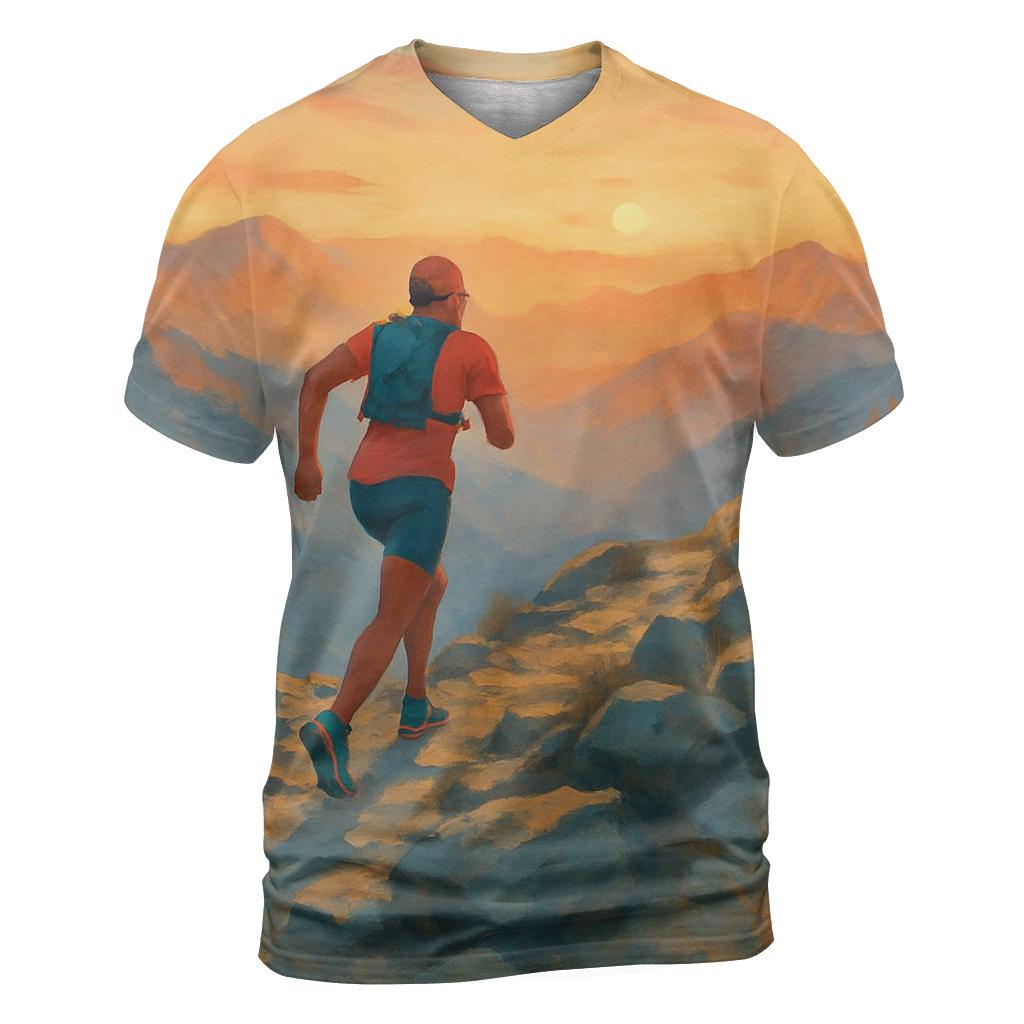 Mountain Trail Running Ascent statement graphic shirts