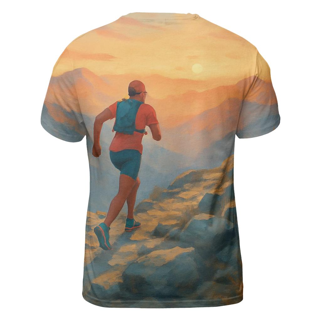 Mountain Trail Running Ascent statement graphic shirts