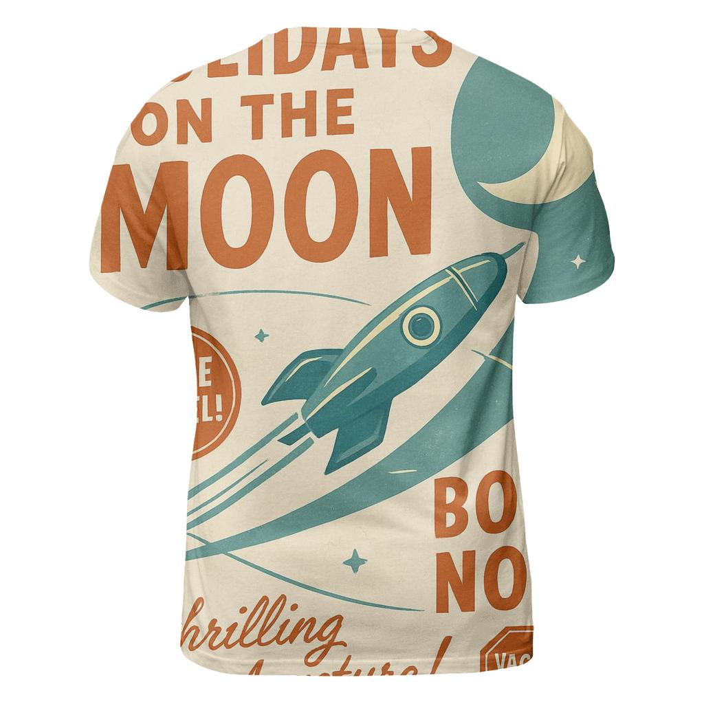 Retro Lunar Travel Agency Ad statement graphic shirts
