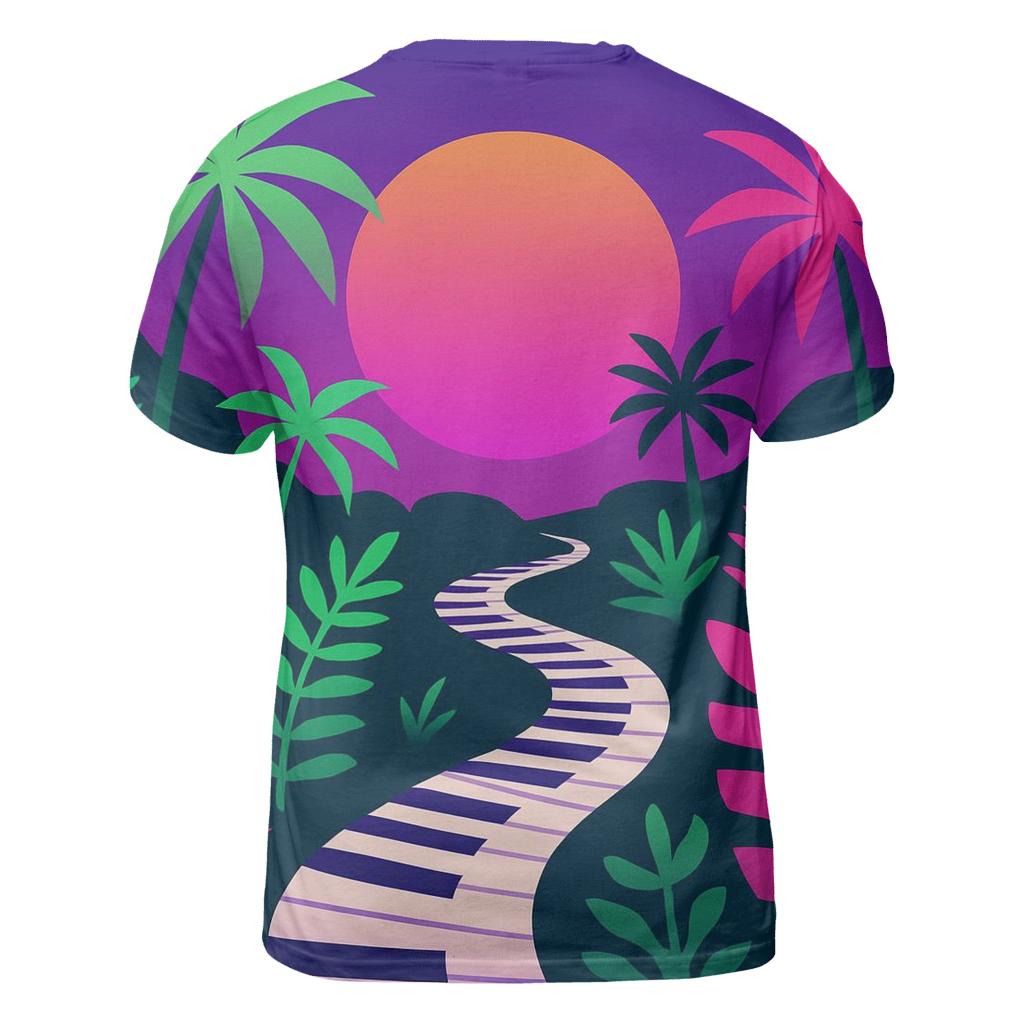 Retro Synth Jungle creative print fashion shirts