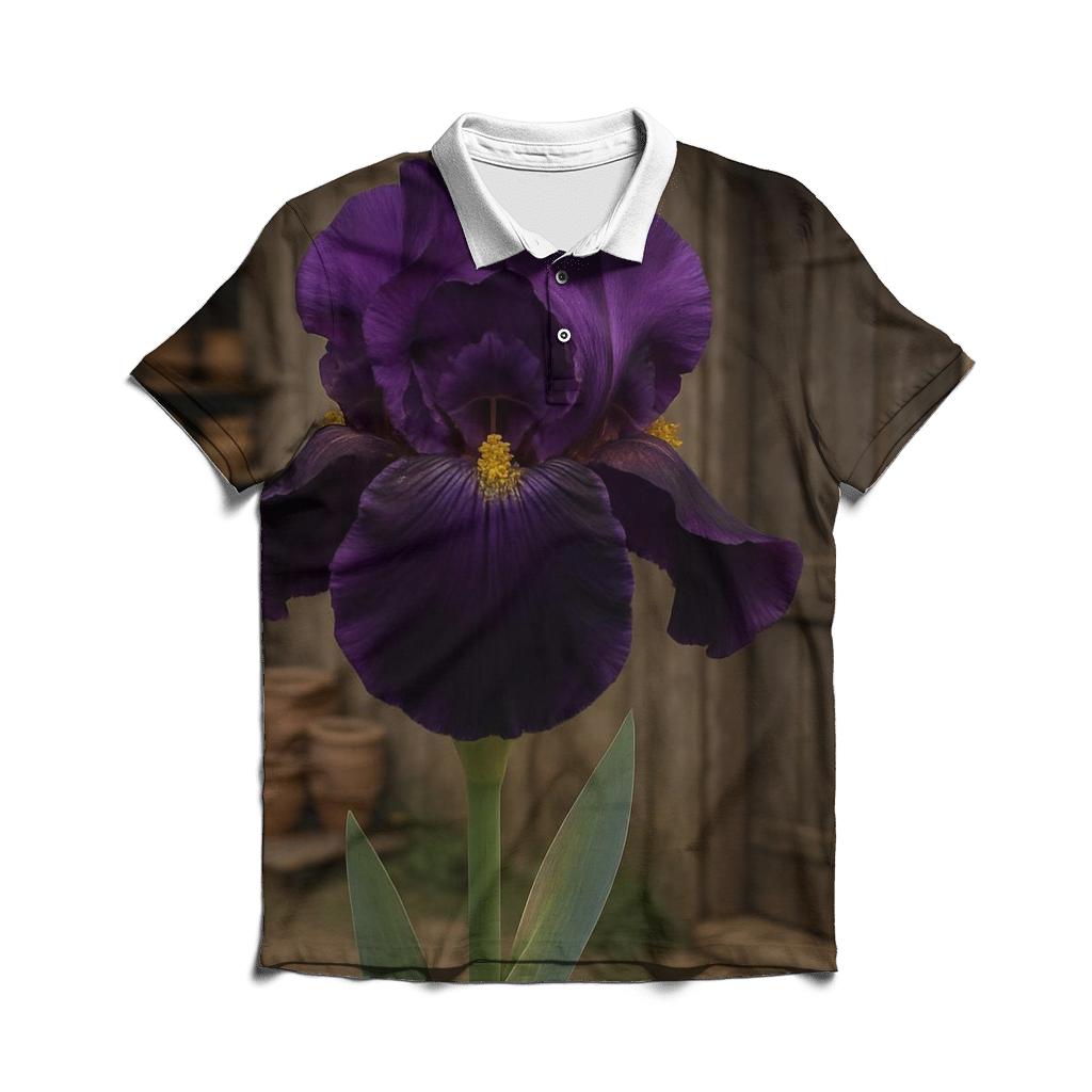 Iris Beside Traditional Potters Shed designer slim fit polos