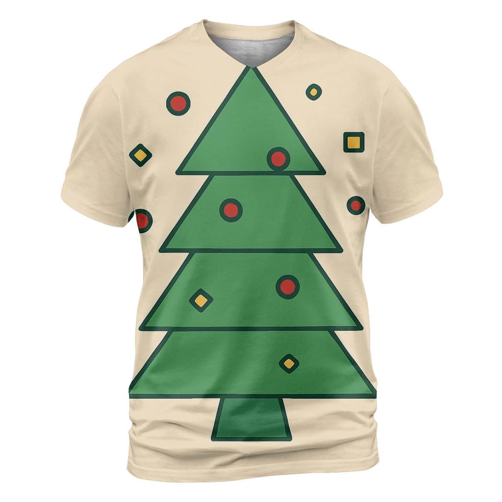 Geometric Christmas Tree Mosaic personalized full print shirts