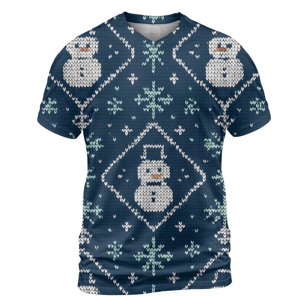 Snowman Lantern Lattice Design creative print fashion shirts