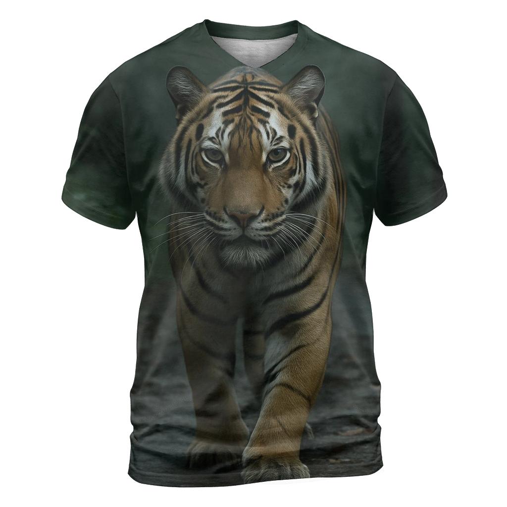 Tiger Patrolling Monsoon Forest custom all-over print shirts