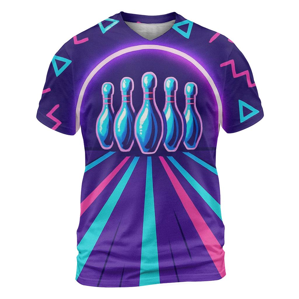 Laser Bowling Alley artistic all-over print tops