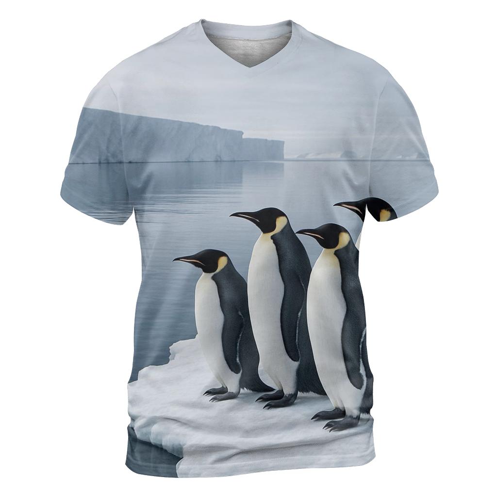 Emperor Penguins On Sea Ice Edge vibrant all-over design tees