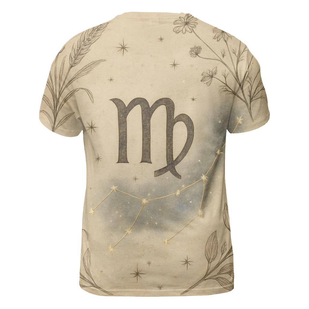 Virgo Starlit Herbarium Chart creative print fashion shirts