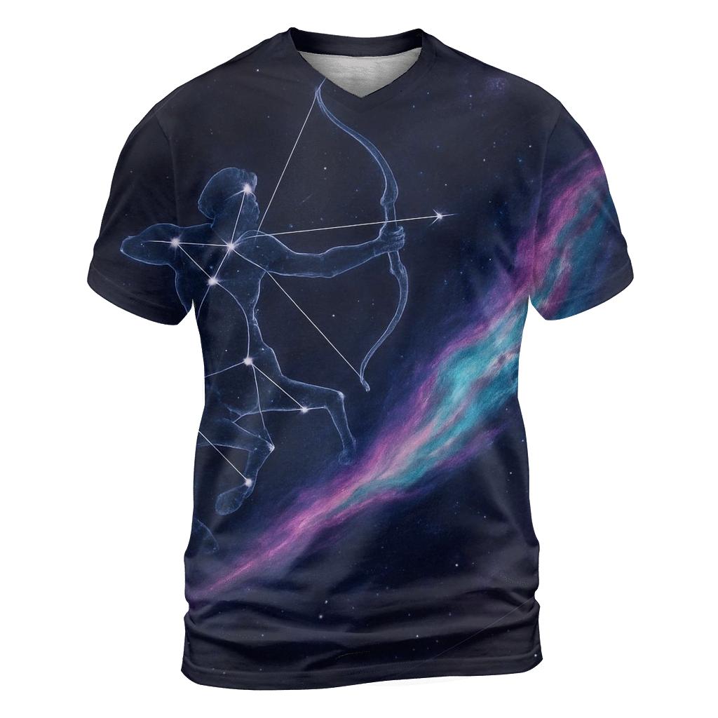 Sagittarius Archer Nebula Trail statement graphic shirts