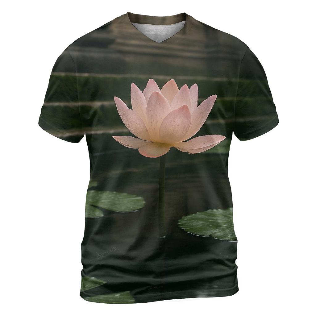 Monsoon Lotus At Temple Pond Edge custom all-over print shirts