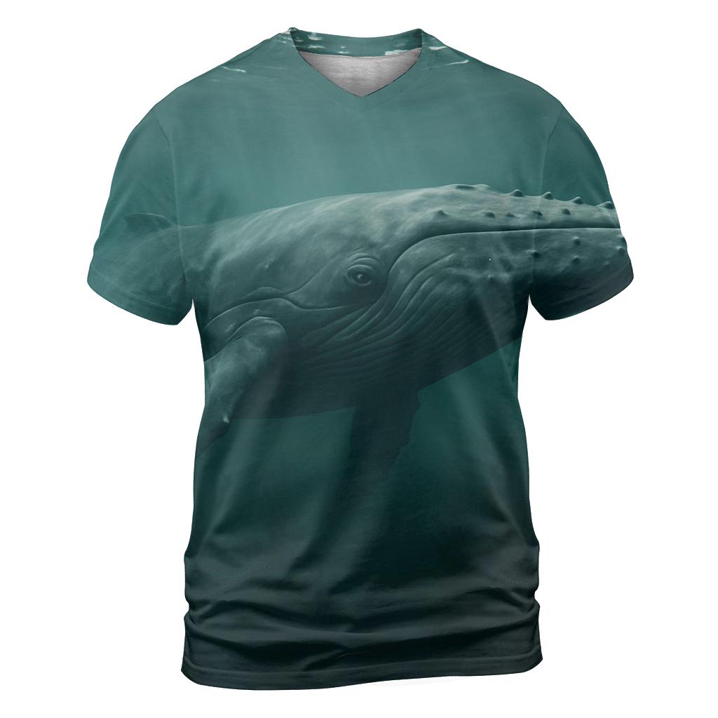Humpback Whale Beneath Kelp Canopy artistic all-over print tops