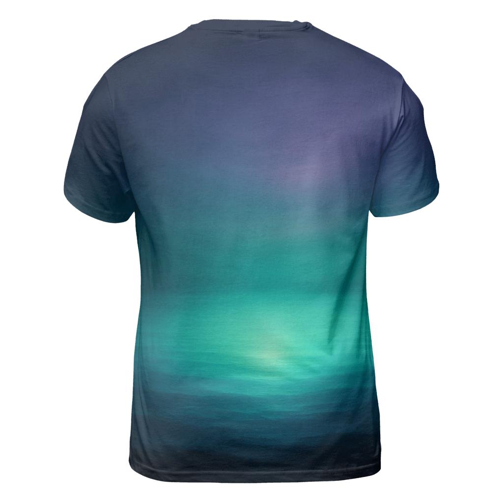 Midnight Lagoon Bloom vibrant all-over design tees