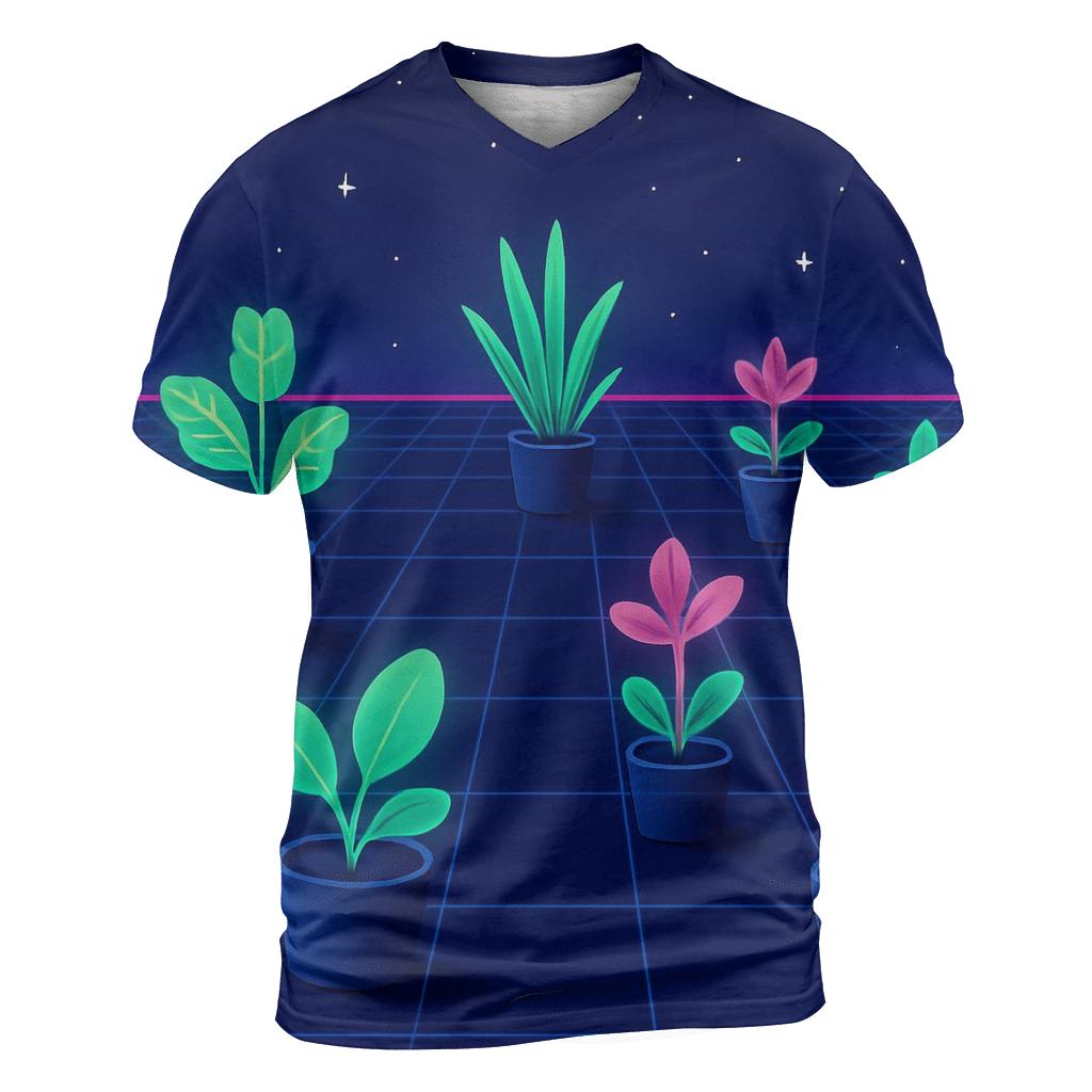 Retro Space Grid Garden personalized full print shirts