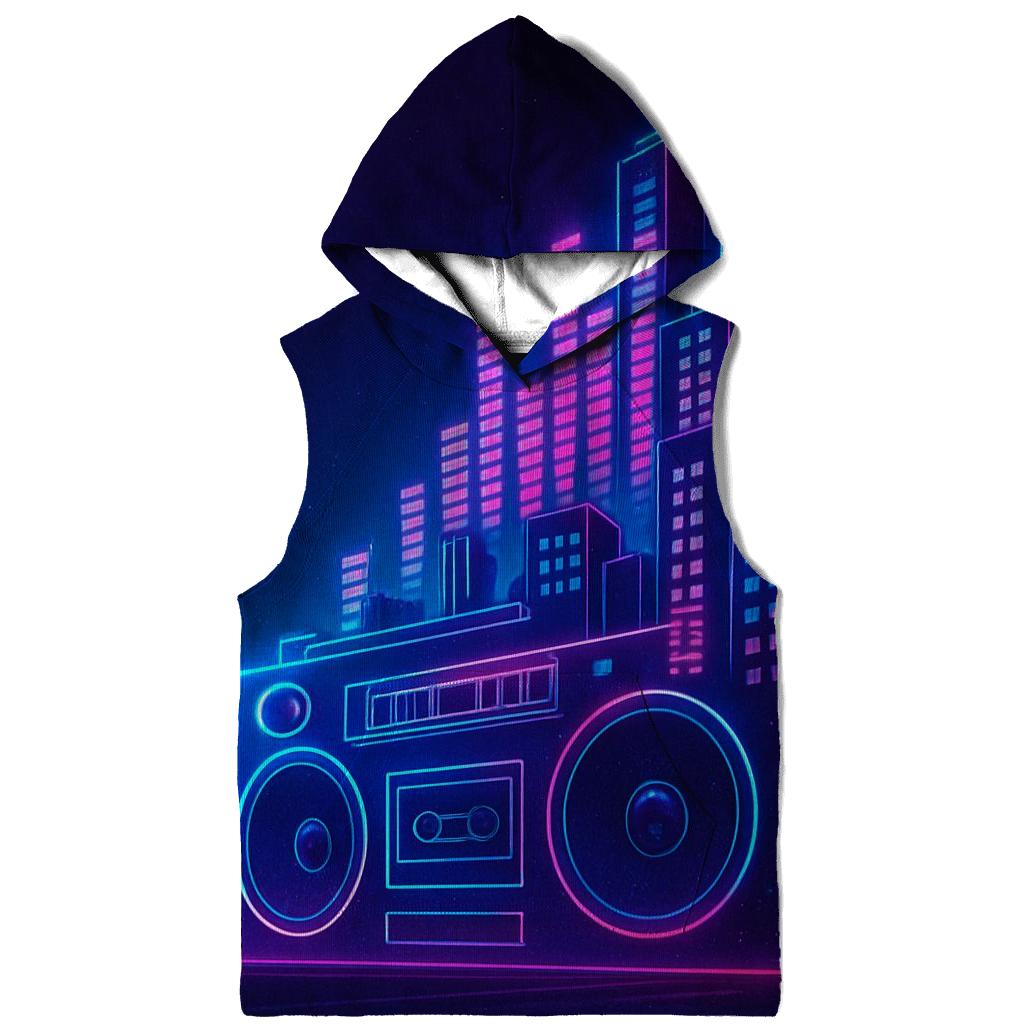 Neon Boombox Skyline hoodies fashion