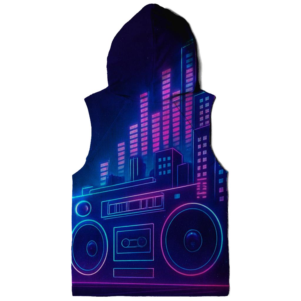 Neon Boombox Skyline hoodies fashion