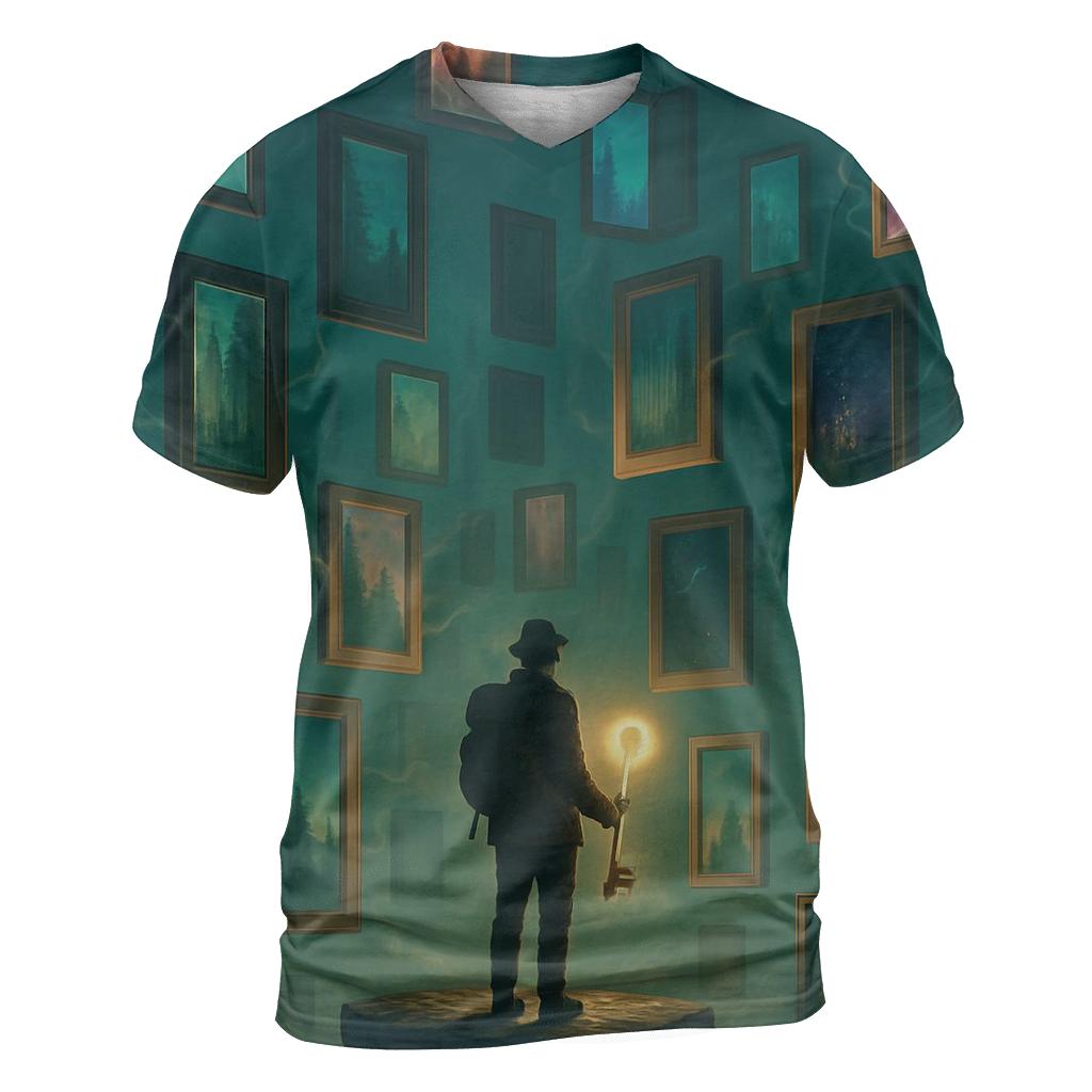 Labyrinth Of Floating Doors creative print fashion shirts