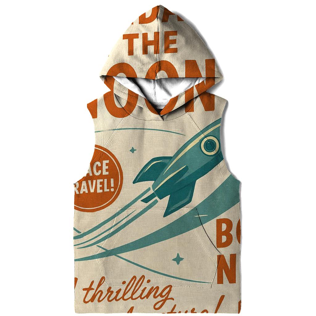 Retro Lunar Travel Agency Ad zip-up hoodies