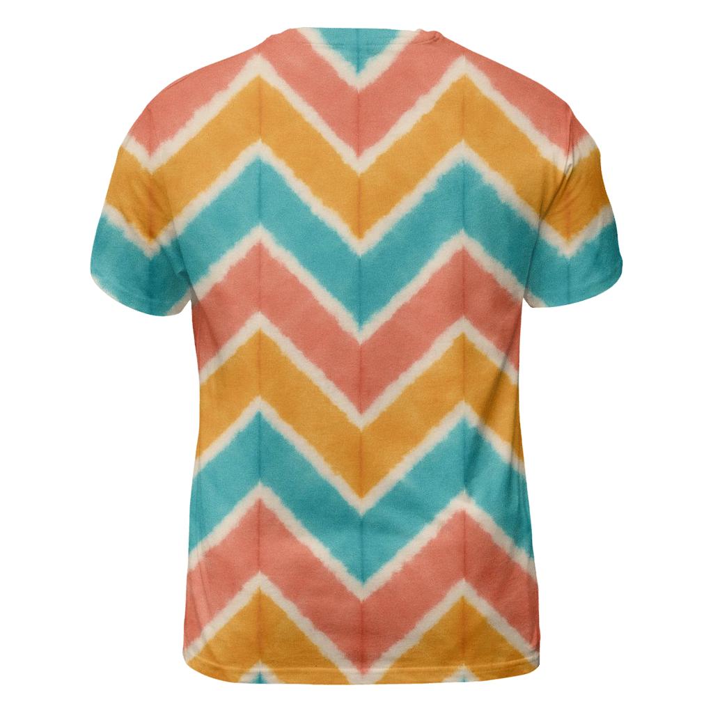 Coral Chevron Accordion Waves trendy printed shirt styles