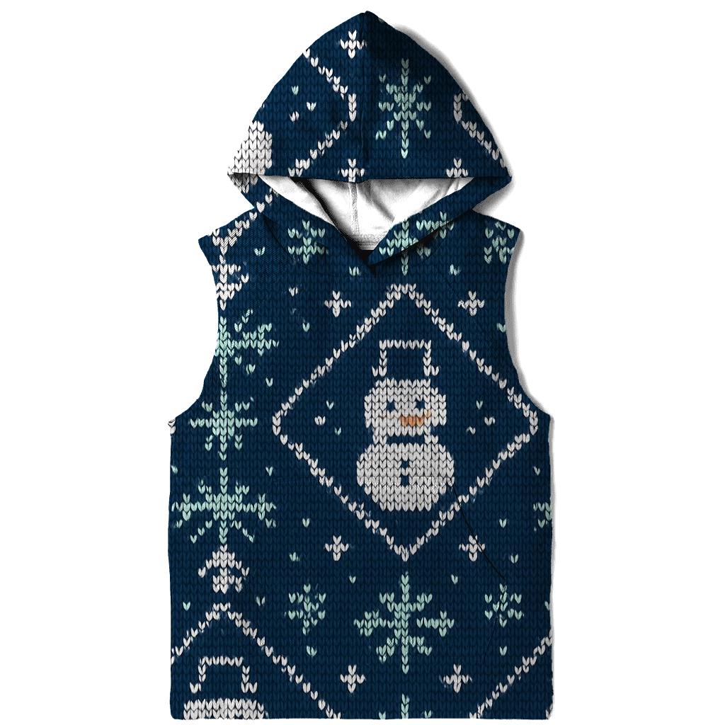 Snowman Lantern Lattice Design embroidered hoodies
