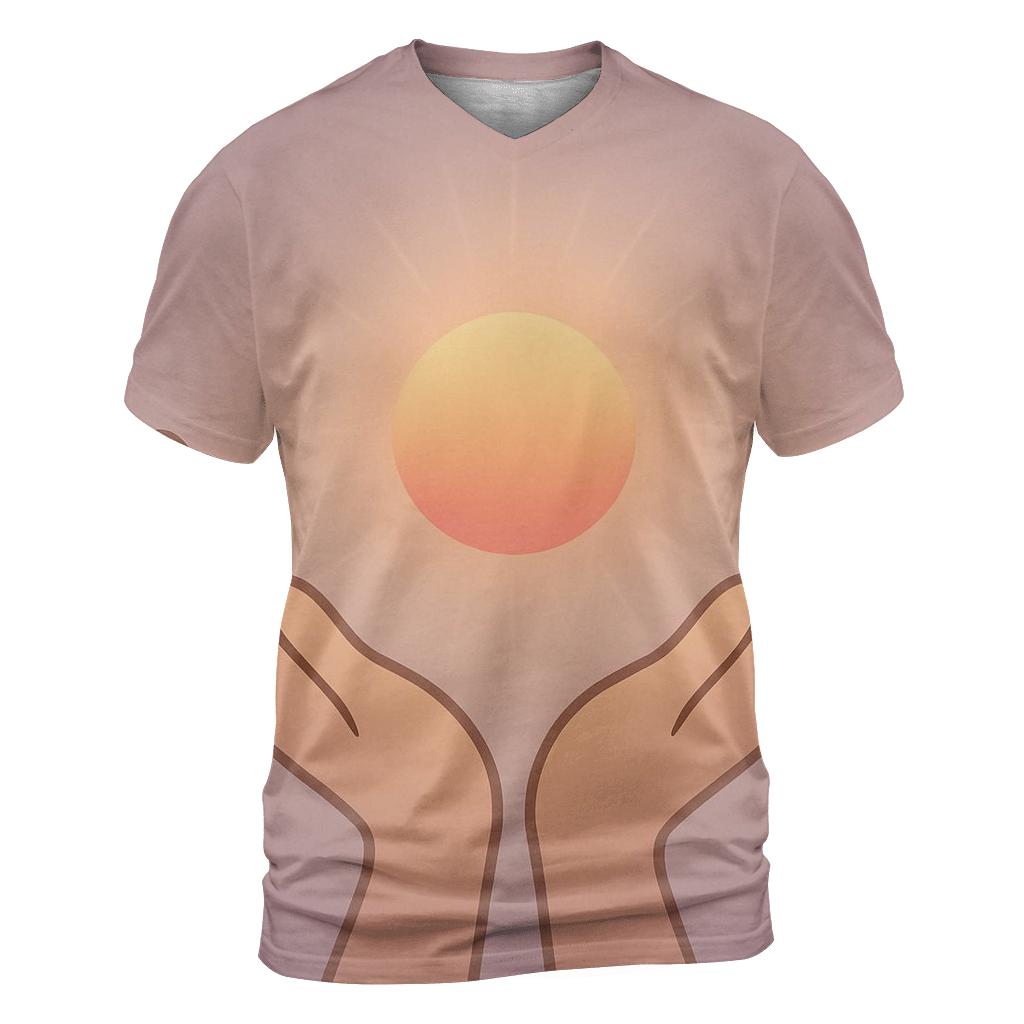 Hands Cradling Dawn creative print fashion shirts
