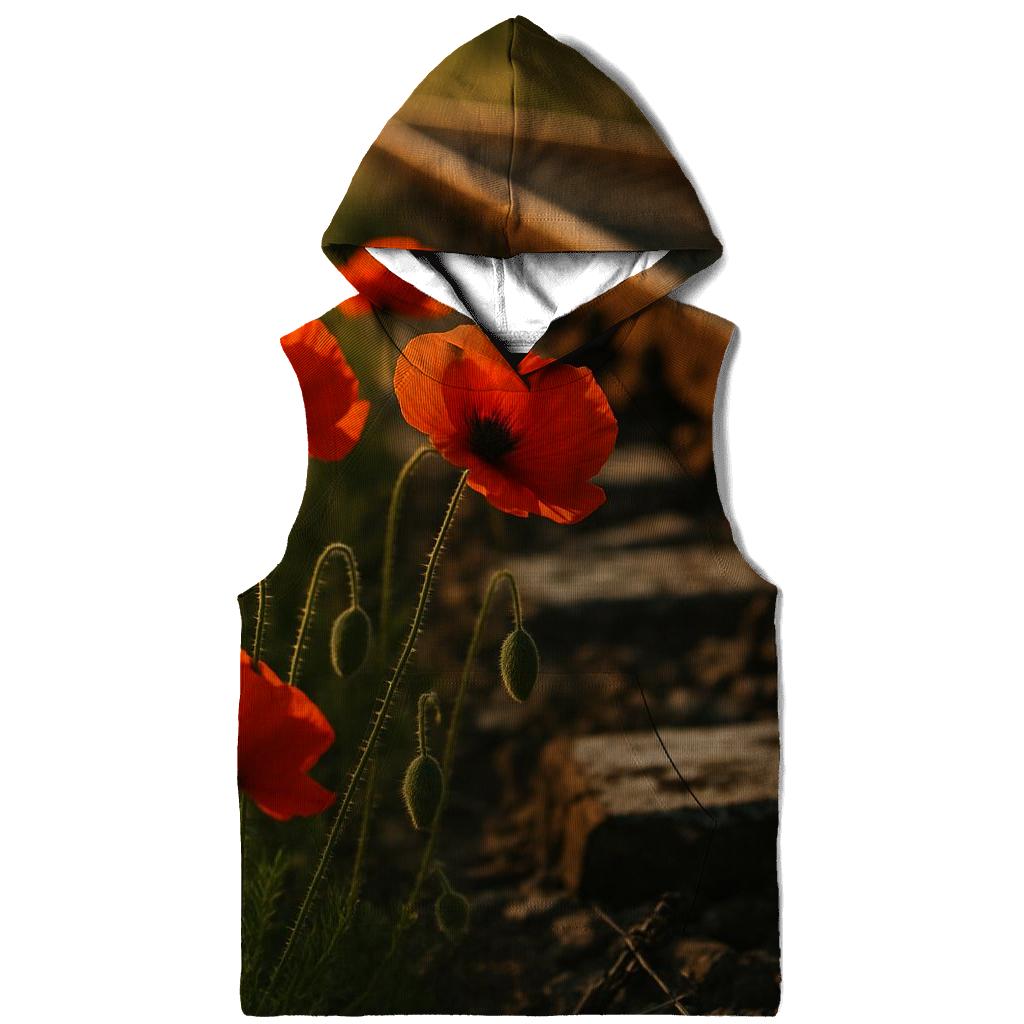 Wild Poppies Beside Abandoned Railway heavyweight hoodies