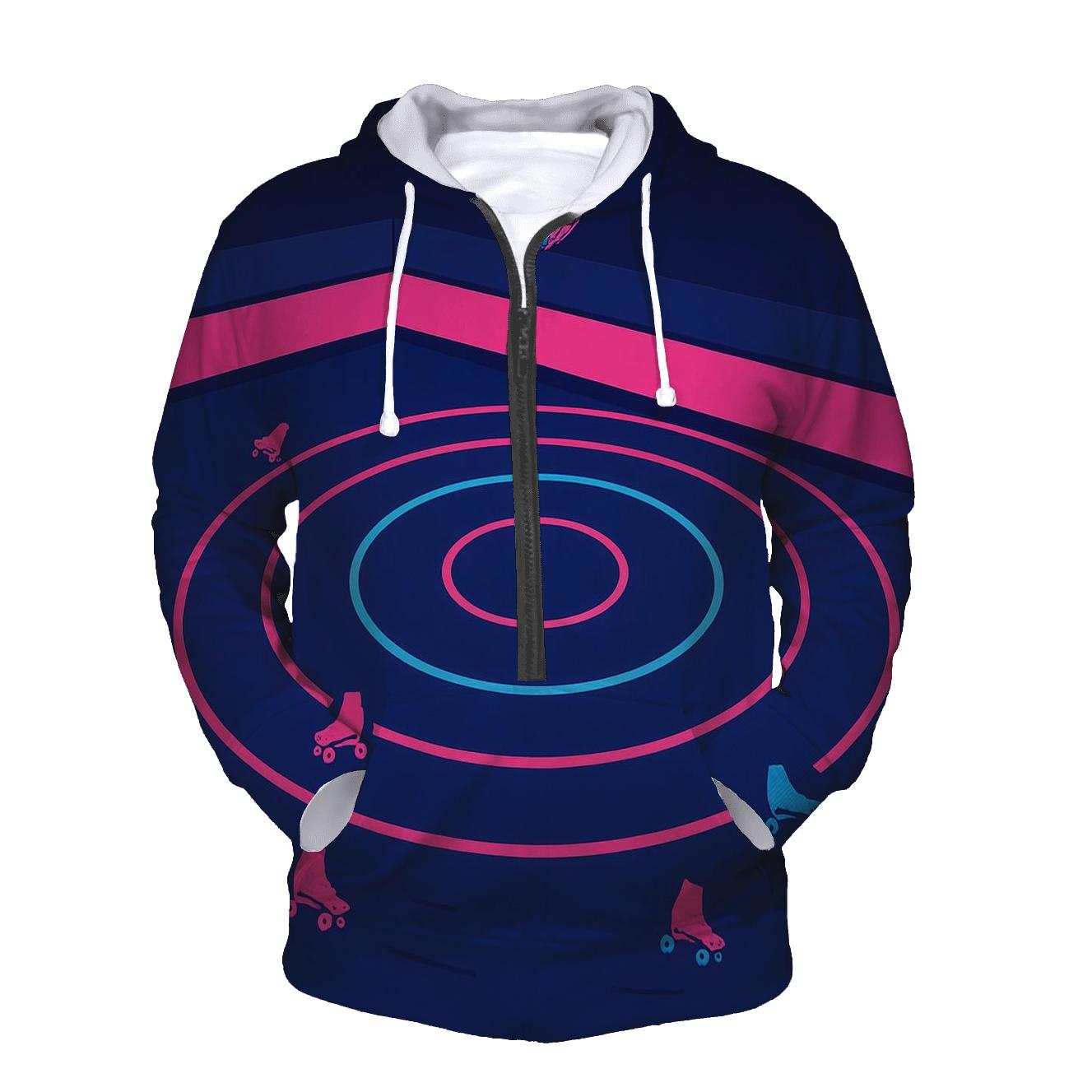 Neon Roller Rink Swirl custom hoodies