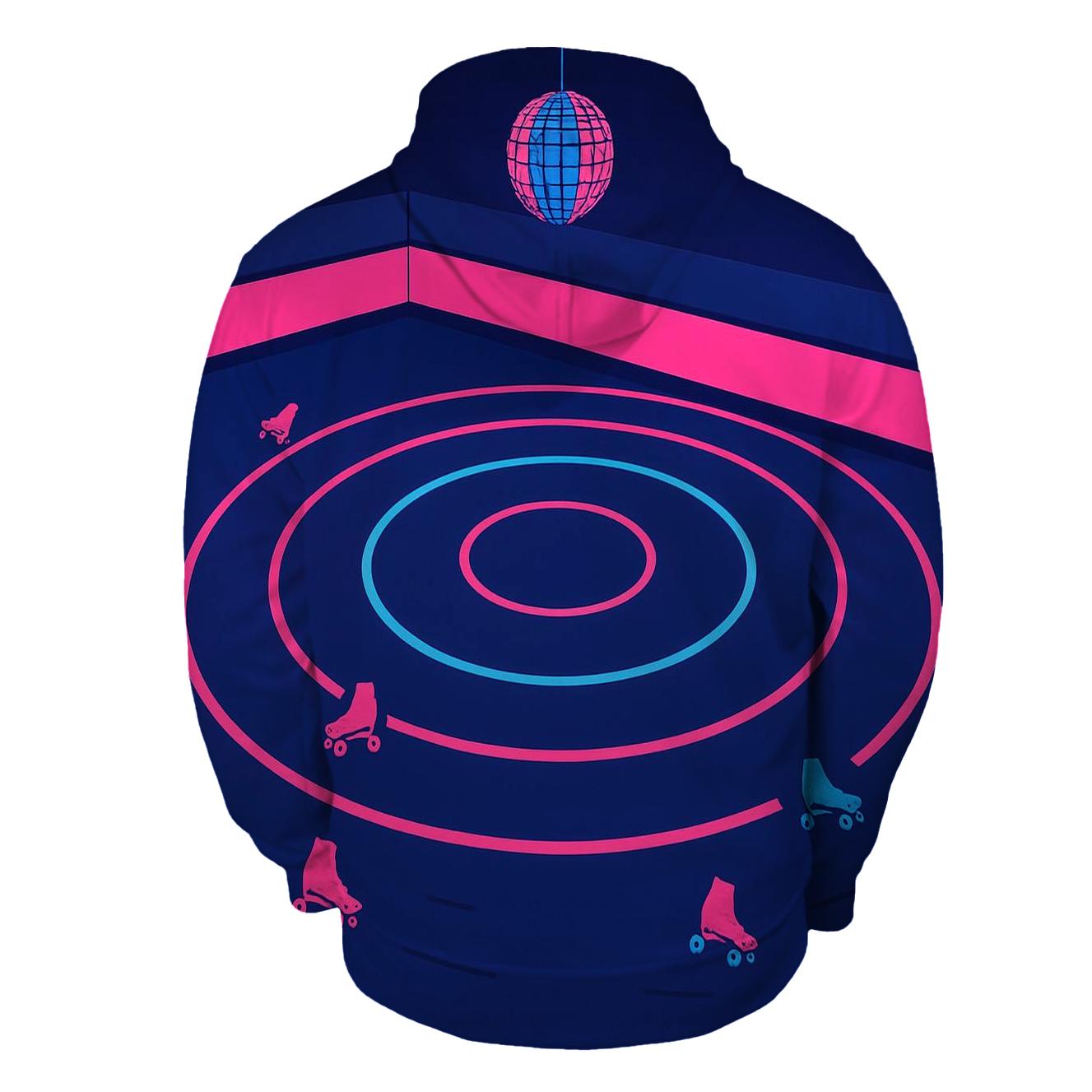Neon Roller Rink Swirl custom hoodies
