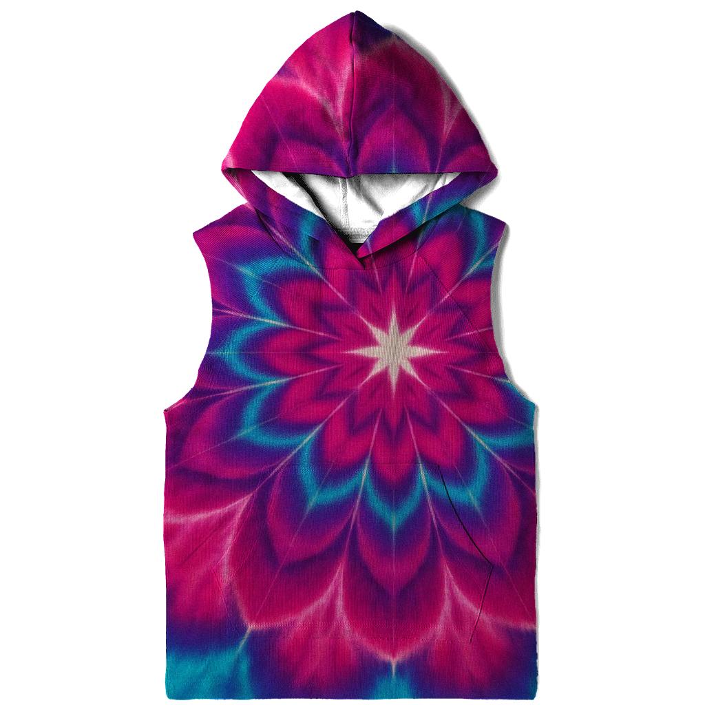 Magenta Cyan Mandala Sunburst zip-up hoodies