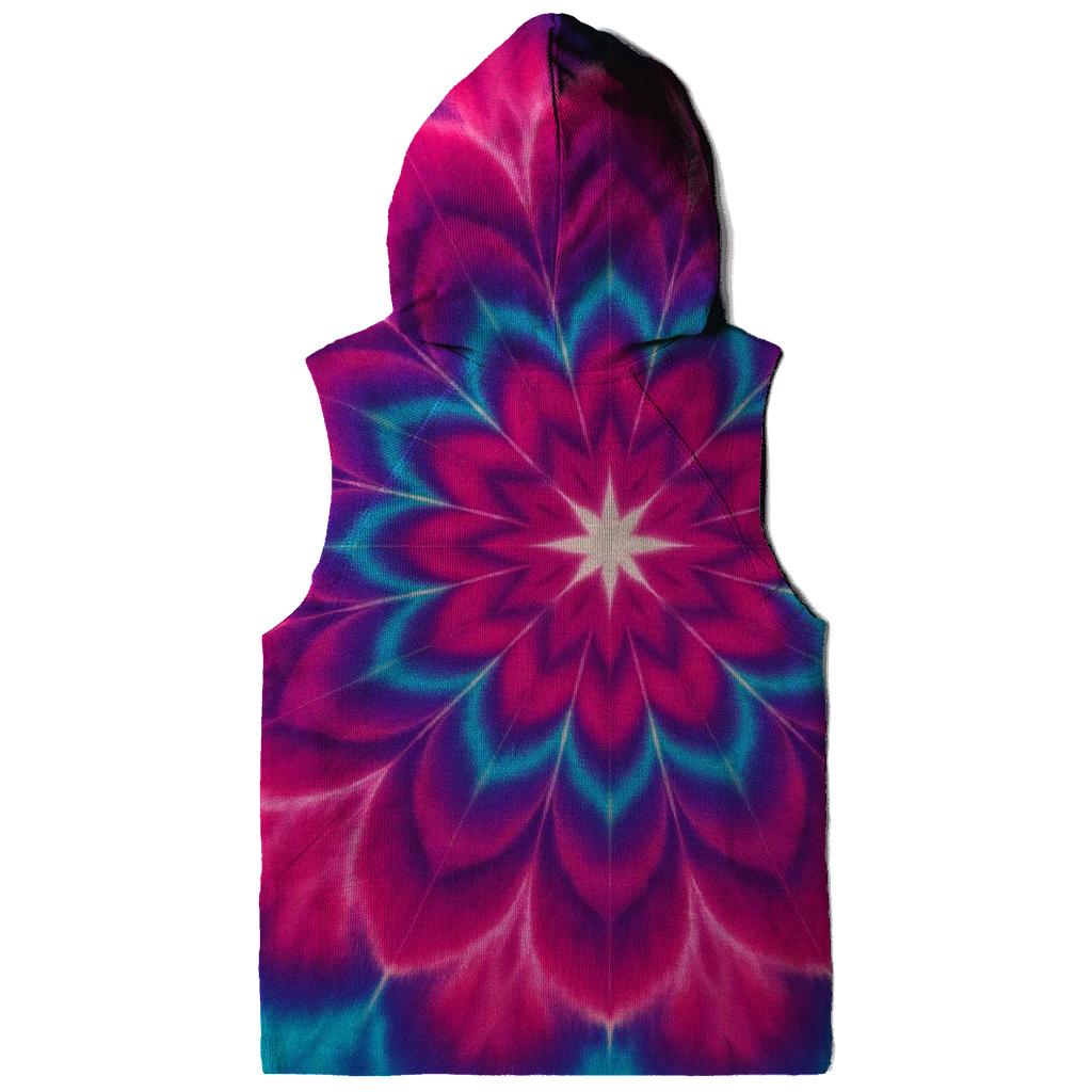 Magenta Cyan Mandala Sunburst zip-up hoodies