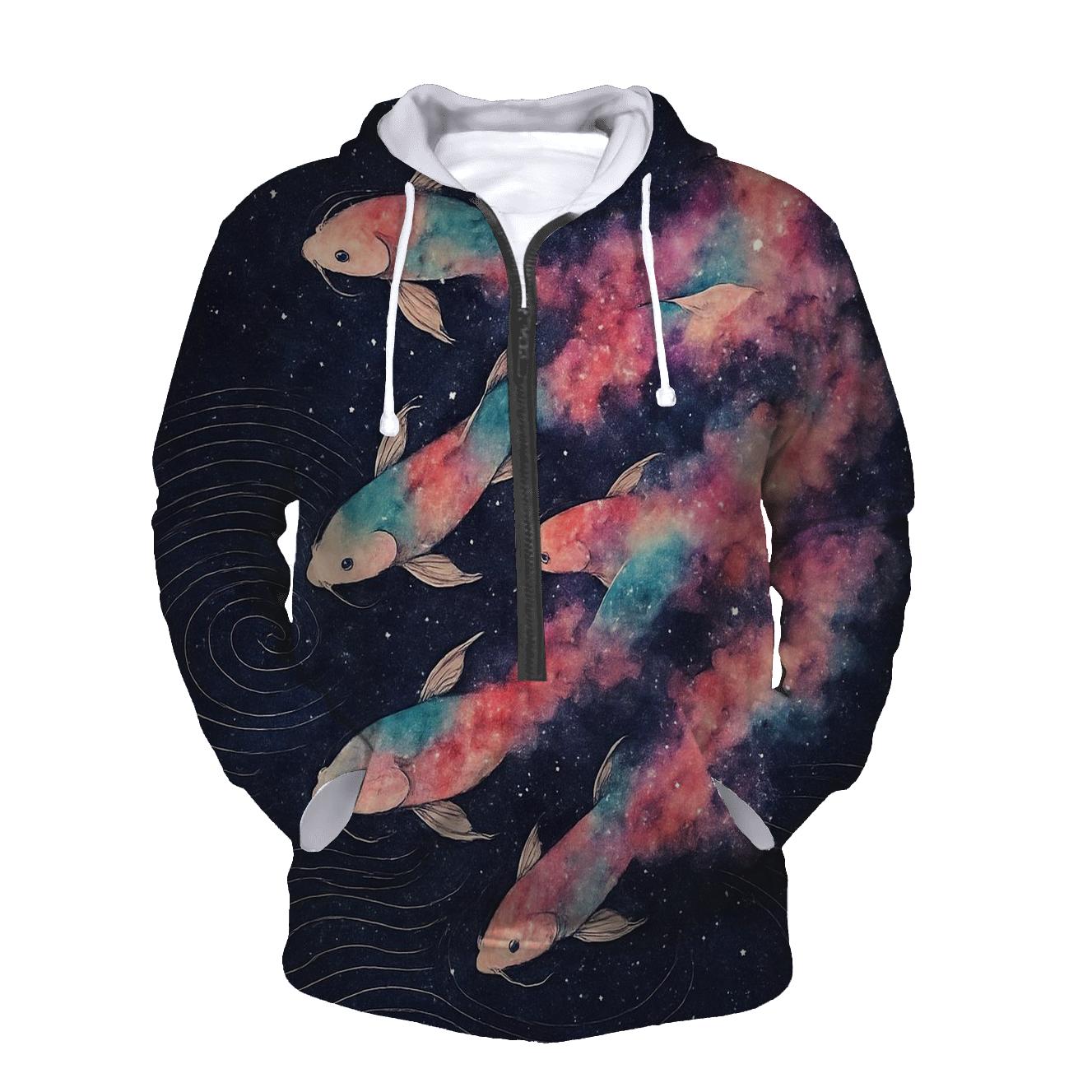 Nebula Ink Koi Stream designer hoodies