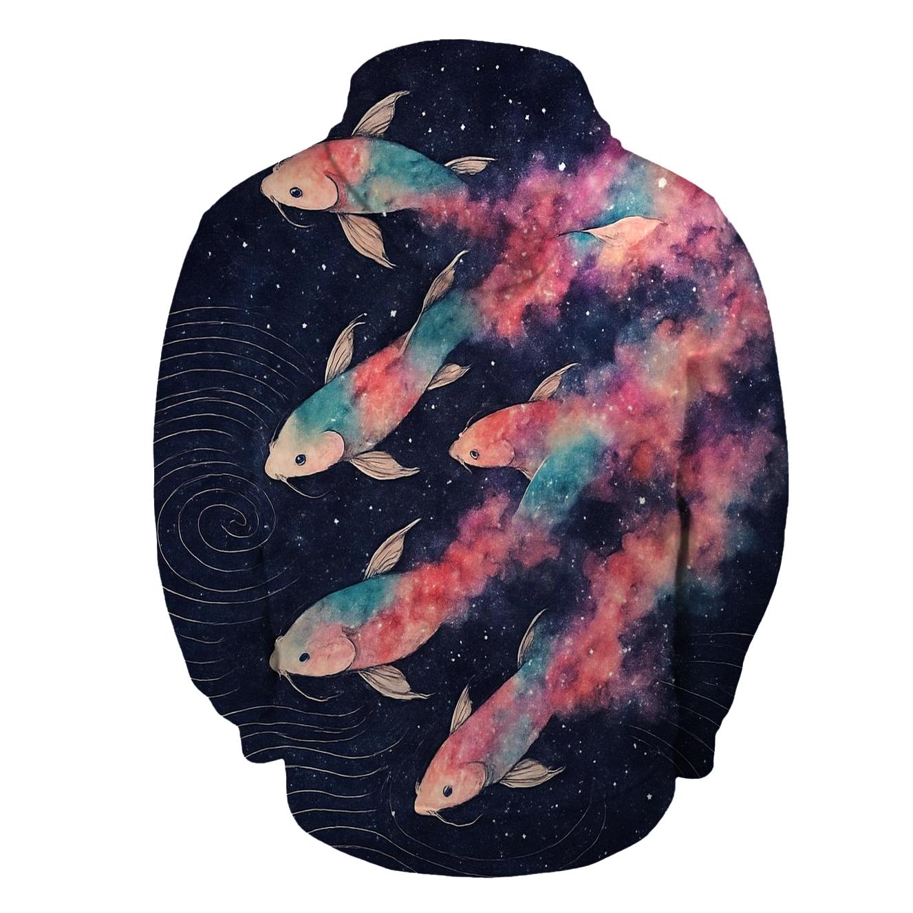 Nebula Ink Koi Stream designer hoodies