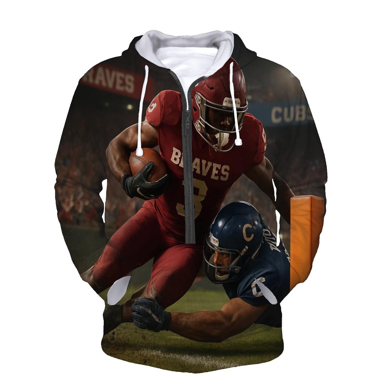 Goal Line Storm In The Red Zone printed hoodies