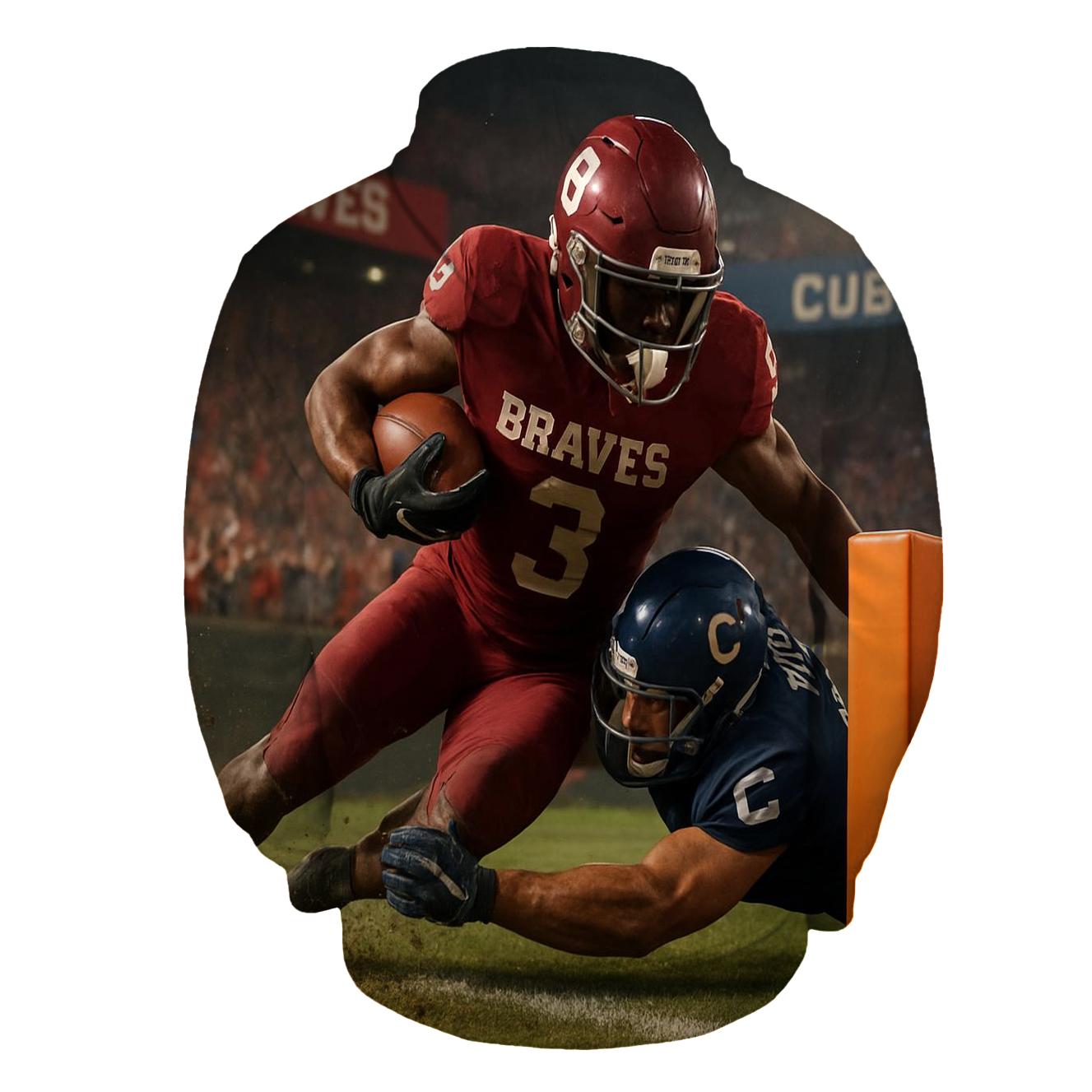 Goal Line Storm In The Red Zone printed hoodies