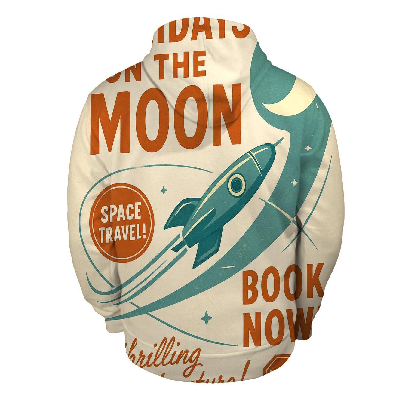 Retro Lunar Travel Agency Ad hoodie designs