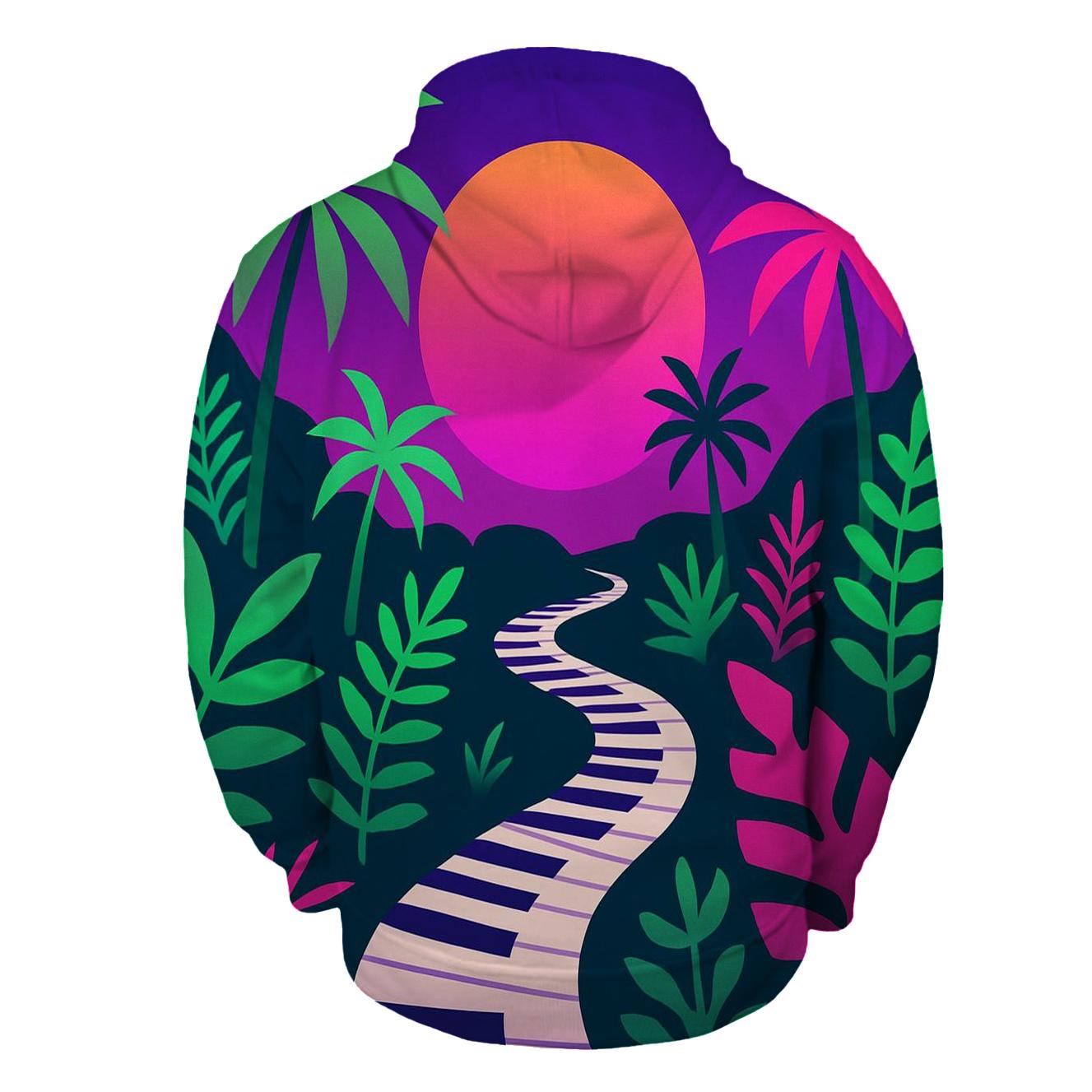 Retro Synth Jungle printed hoodies