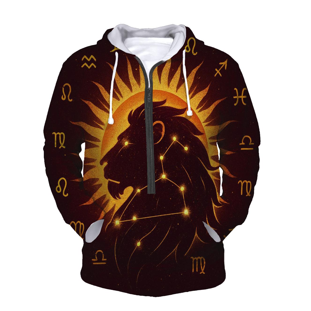 Solar Crown Of Leo Constellations zip-up hoodies