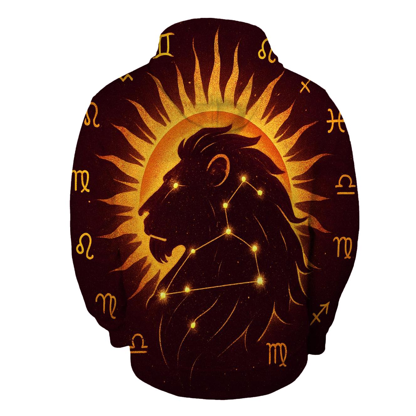 Solar Crown Of Leo Constellations zip-up hoodies