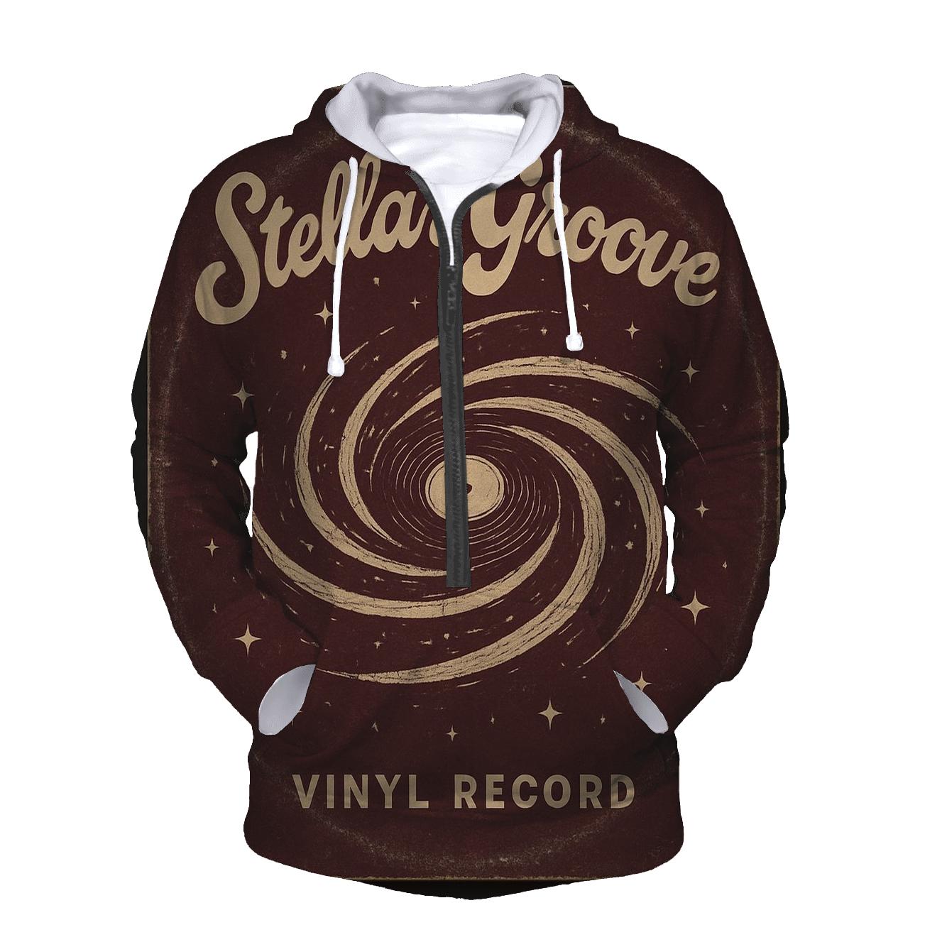 Vintage Cosmic Vinyl Record Cover printed hoodies