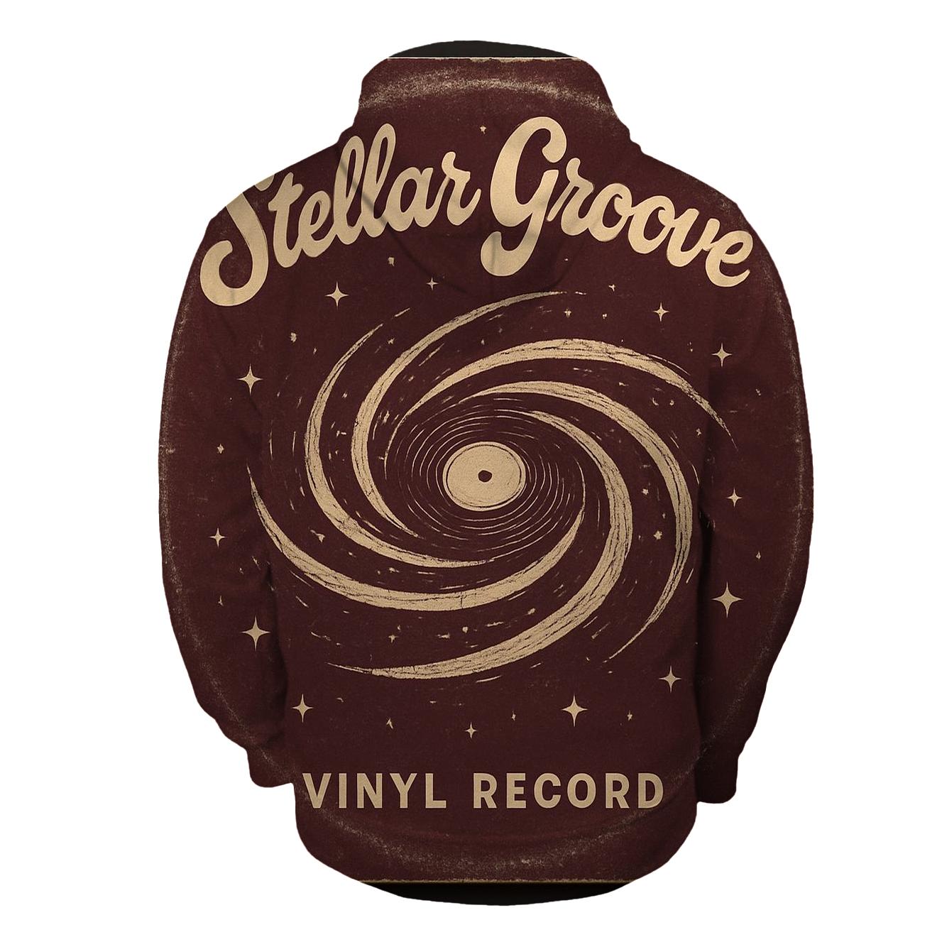 Vintage Cosmic Vinyl Record Cover printed hoodies
