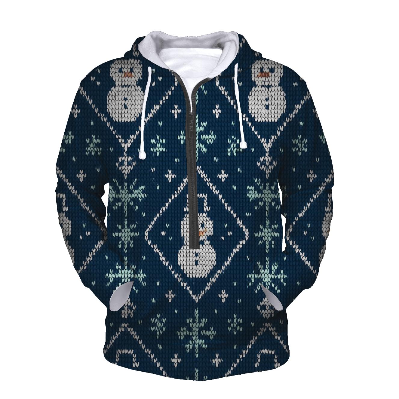 Snowman Lantern Lattice Design custom hoodies
