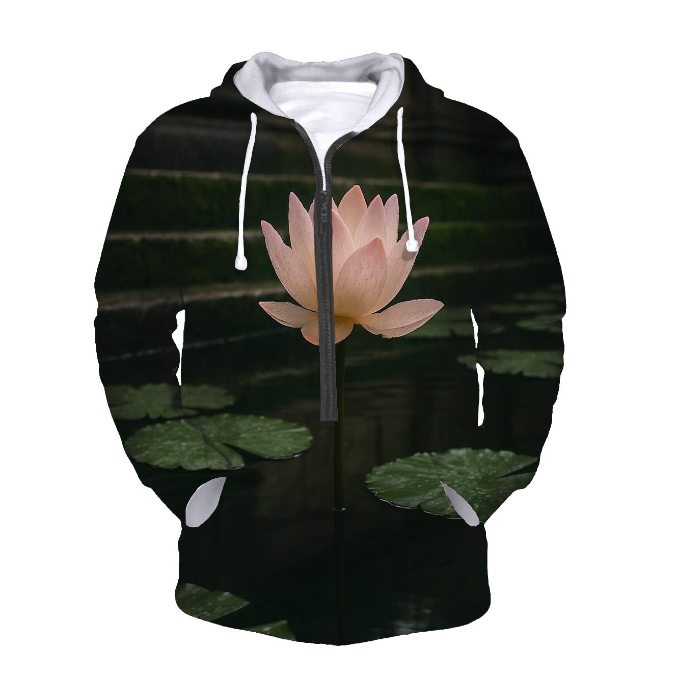 Monsoon Lotus At Temple Pond Edge hoodie styles