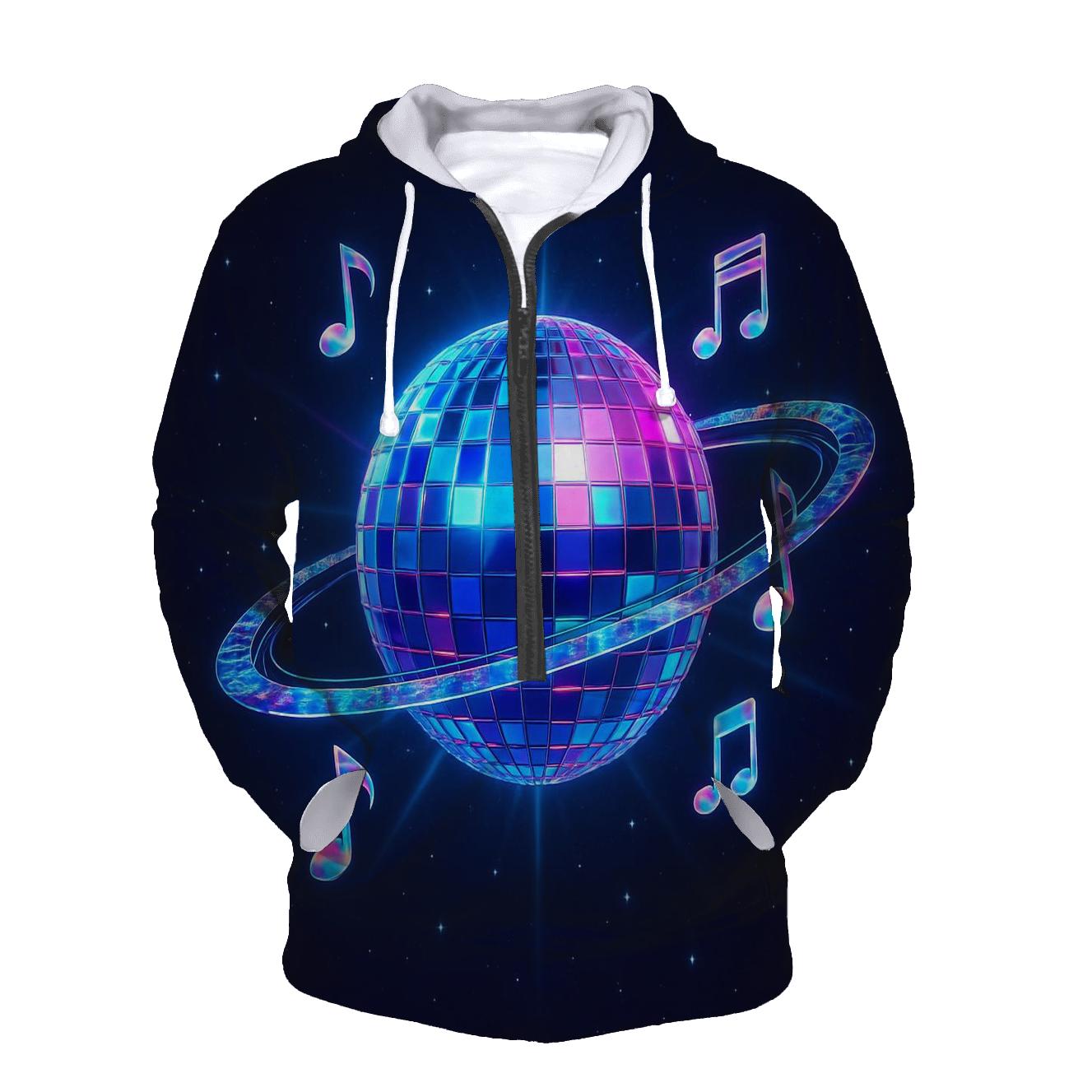 Holographic Disco Orbit embroidered hoodies