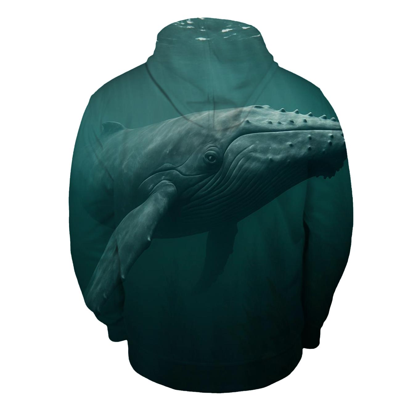 Humpback Whale Beneath Kelp Canopy printed hoodies