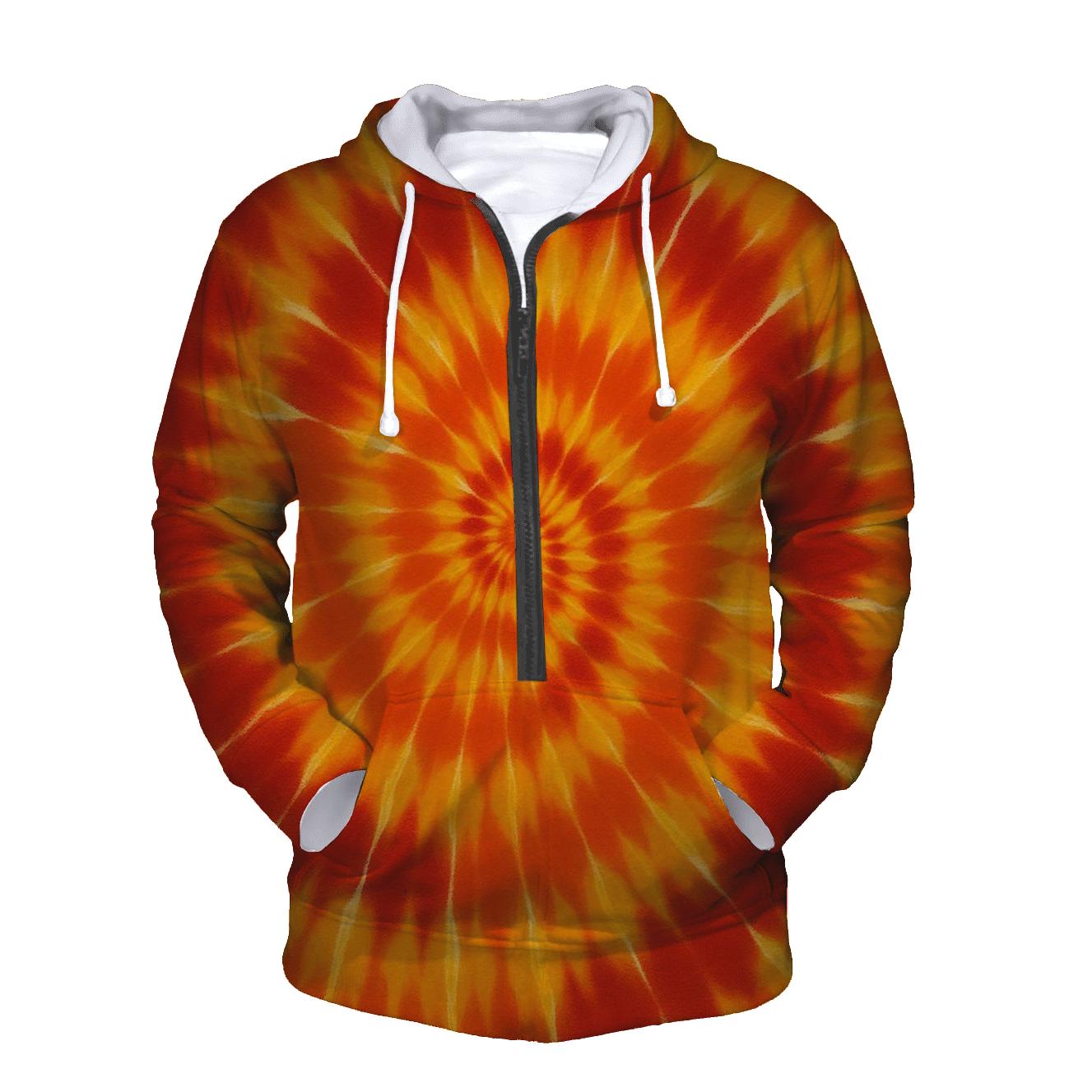 Solar Flare Spiral Mandala lightweight hoodies